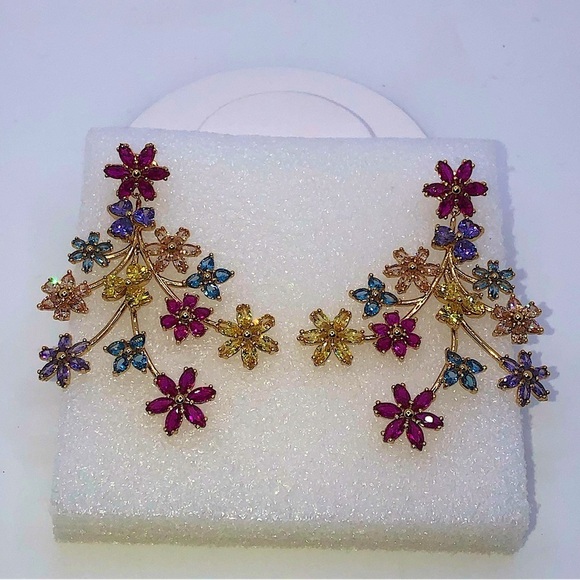 Kate Spade New York First Bloom Floral Drop Earrings Gold Tone 2.8” L / 2.2” W - Picture 1 of 8
